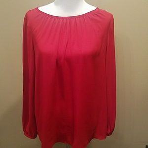 Loft by Ann Taylor Red Long Sleeve Top